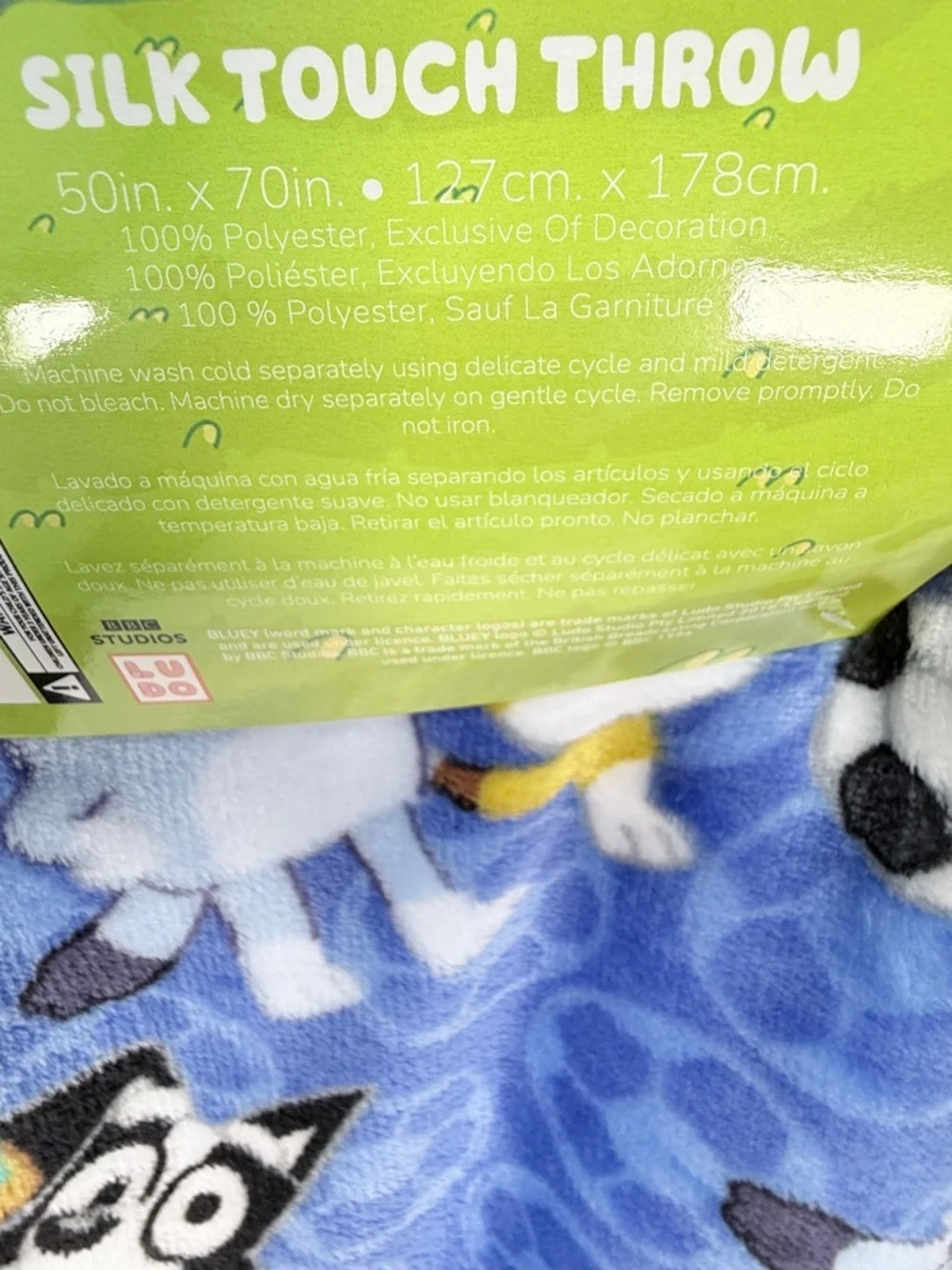 Bluey Soccer Buddies Plush Throw Blanket Kids Fleece Touch 50x70 Bluey Bingo